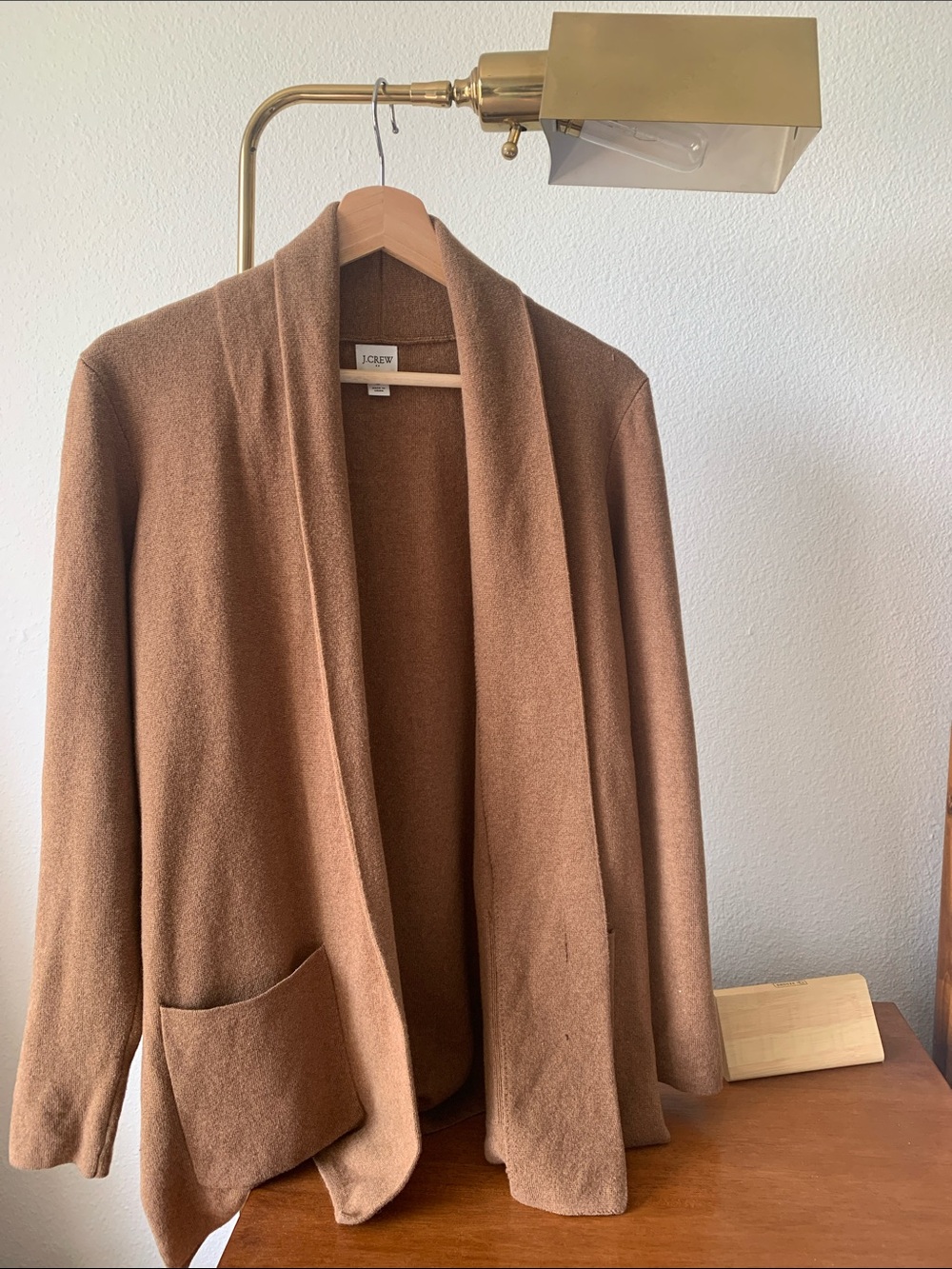J. Crew Brown Knit Open-Front Cardigan